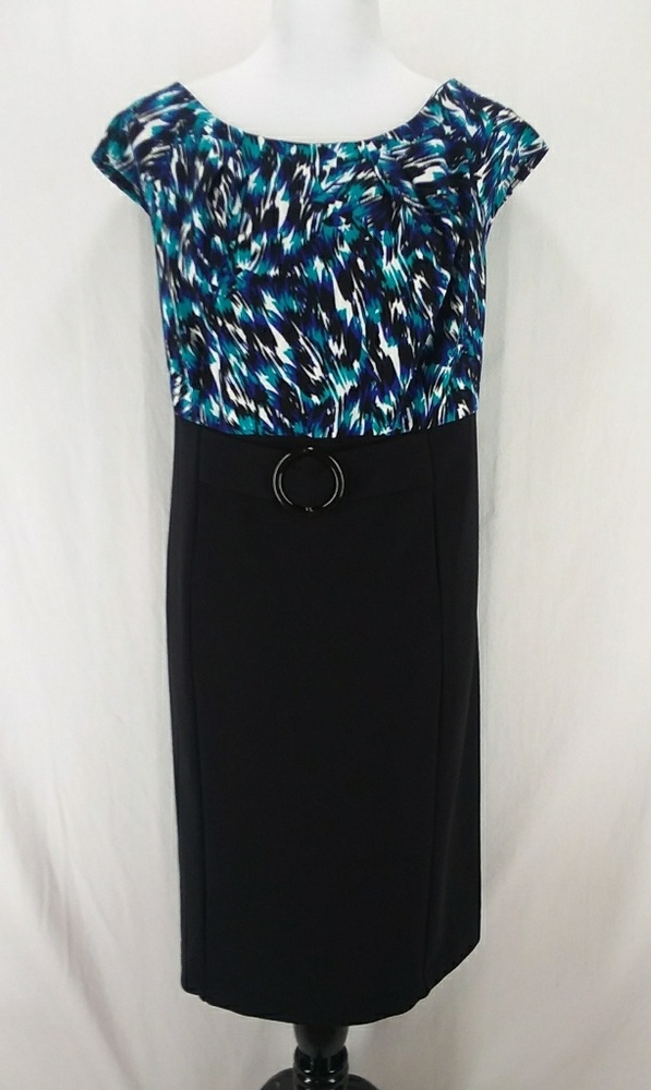 London Times Blue Black Sheath Decorative Belt